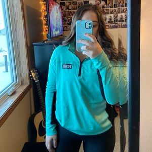 Teal quarter zip